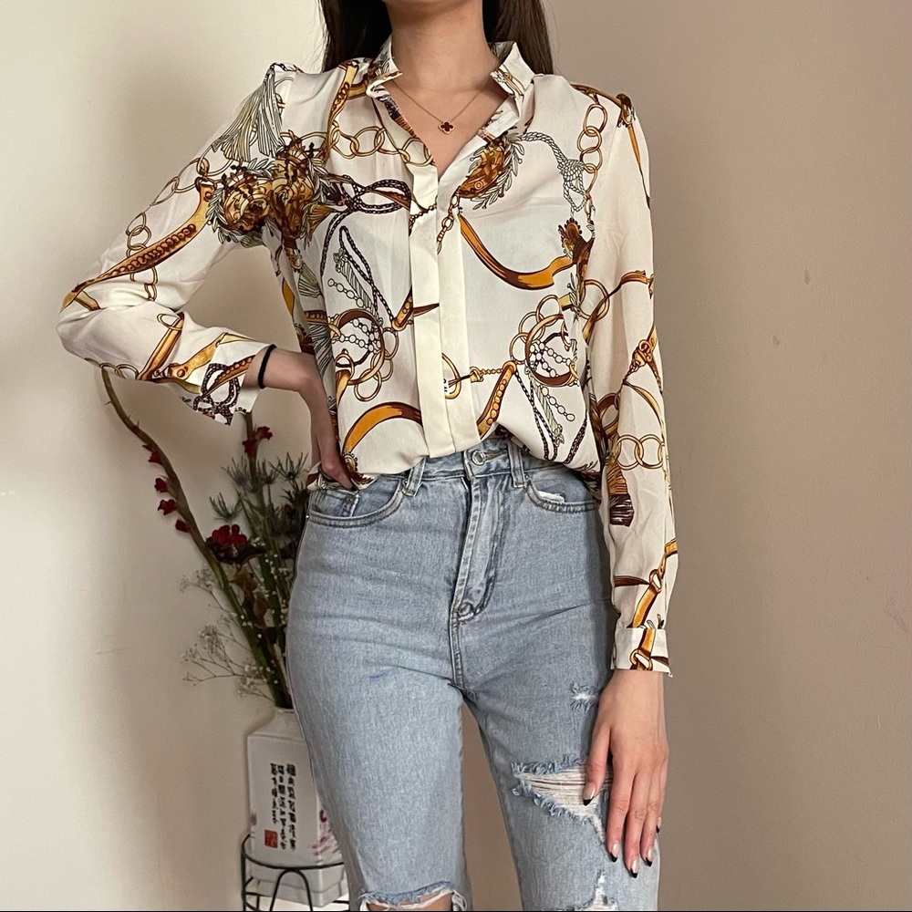 Cream blouse from SHEIN, size Small